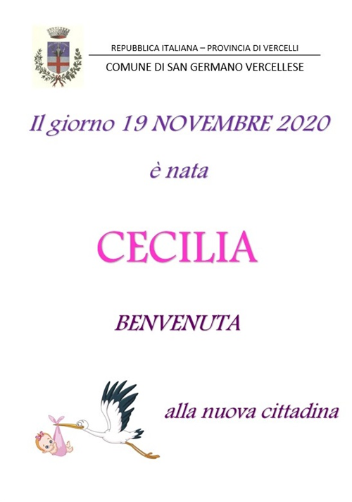 19 Novembre 2020 - Benvenuta CECILIA!