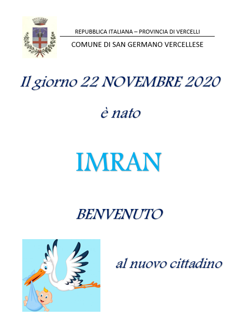 22 Novembre 2020 - Benvenuto IMRAN!