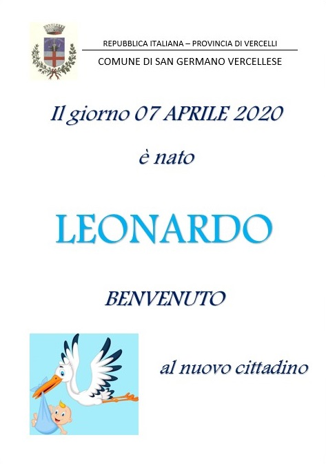 07 Aprile 2020 - Benvenuto LEONARDO!
