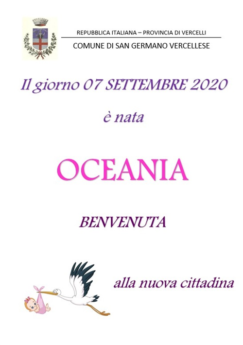 07 Settembre 2020 - Benvenuta OCEANIA!